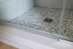 grey panels-tile base- seamless curb- custom 10mm doors
